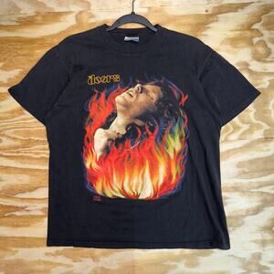 Vintage y2k the doors jim morrison 1990s flame fire t-shirt